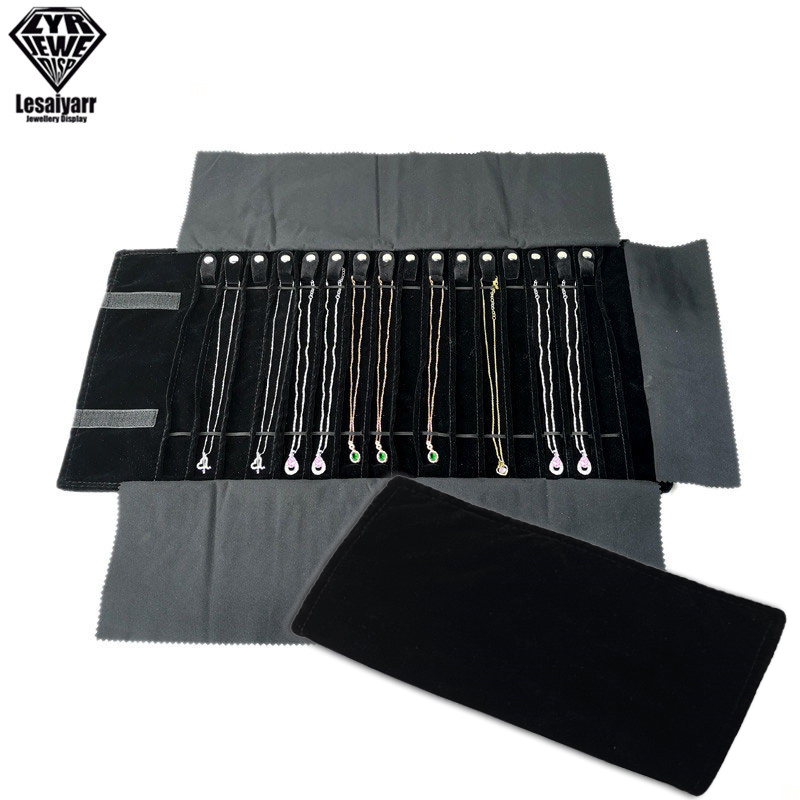 Velvet Ribbon Roll - Travel Jewelry Organizer Roll Foldable Jewelry