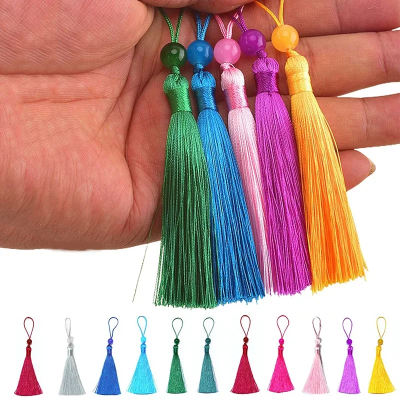 Beaded Trim Fringe - 10/5Pcs Polyester Silk Tassel Fringe 12cm