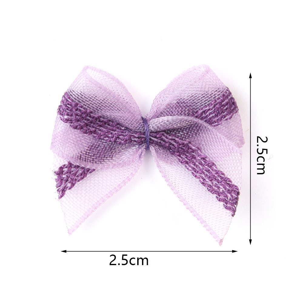 Embellishment Crafts - 30pcs 2.5x2.5cm Mesh Ribbon Bows Mutilcolor