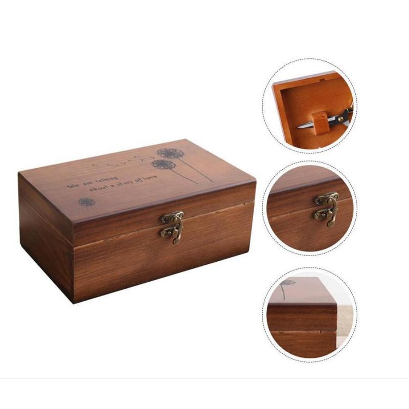 Craft Embellishment Storage - Wooden Sewing Supplies Organizer Three-compartment Sewing