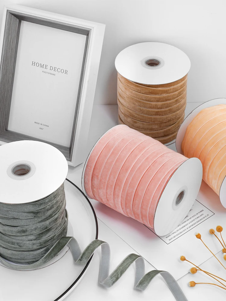 Velvet Ribbon Roll - 50Yards Velvet Ribbon 3/8