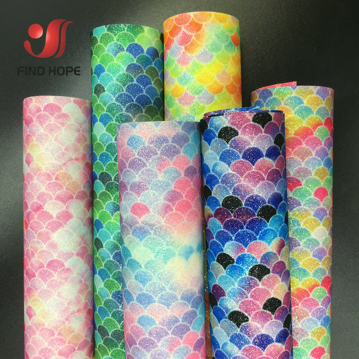 Glitter Vinyl Roll - Mermaid Rainbow Iridescent Sparkling Glitter Fabric