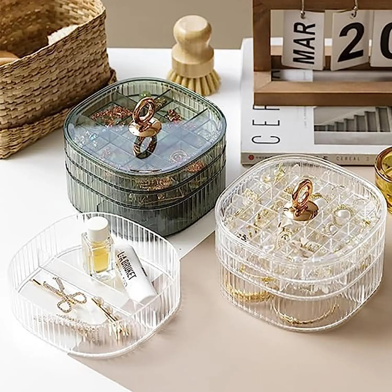 Craft Embellishment Storage - Jewelry Box, Jewelry Organizer with Handle,