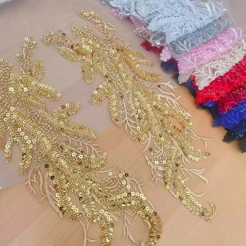 Beaded Sequins 3D Decals Mirro - Applique Patch Flower 评论和价格