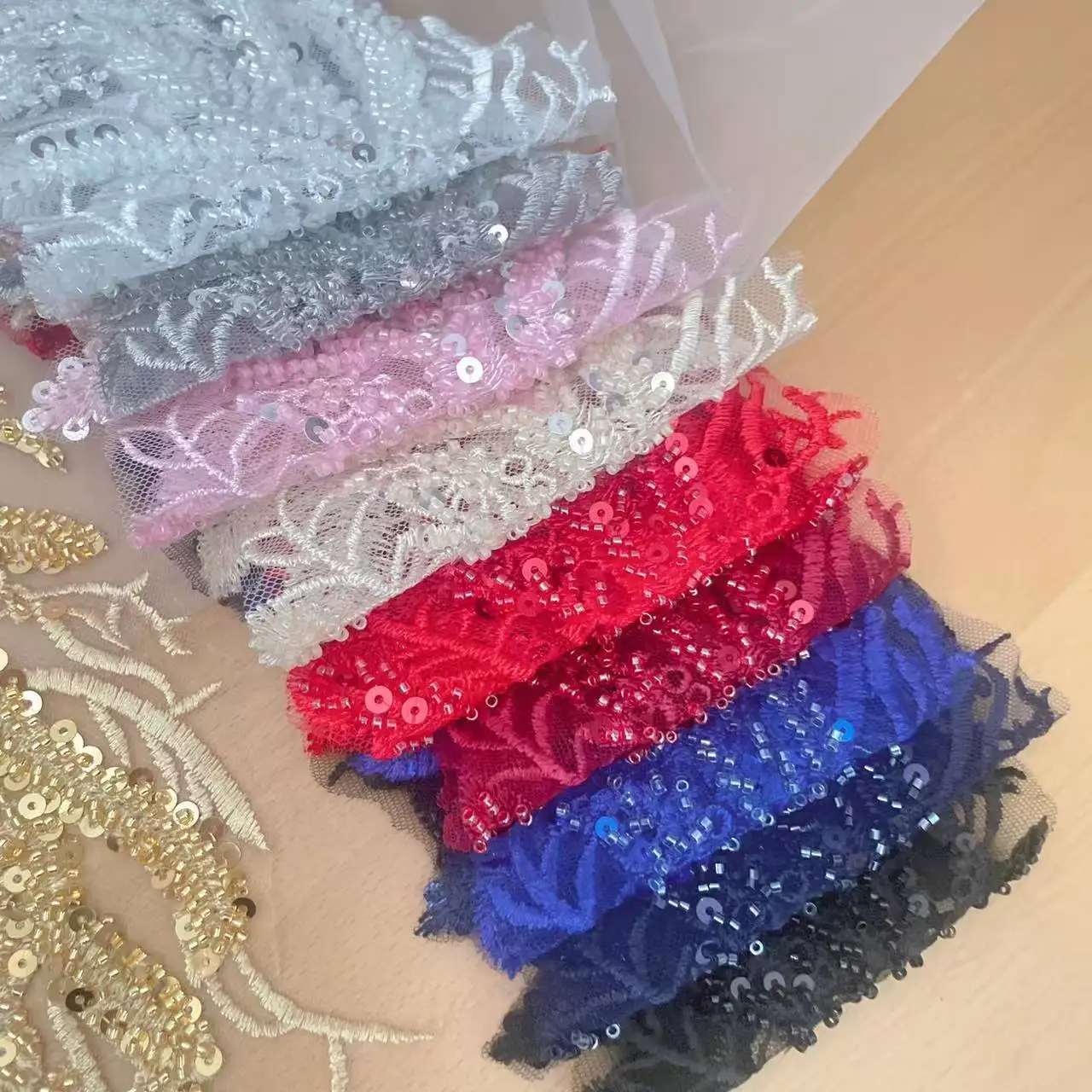 Beaded Sequins 3D Decals Mirro - Applique Patch Flower 评论和价格
