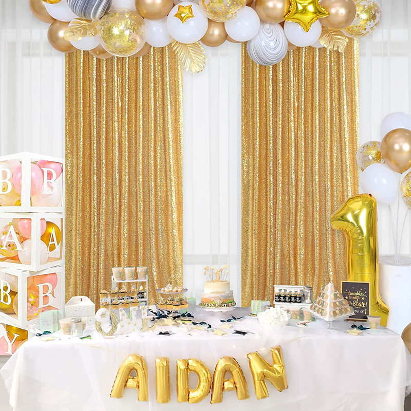 Gold/Silvery Sequin Backdrop C - Sequin Fabric Panel 评论和价格
