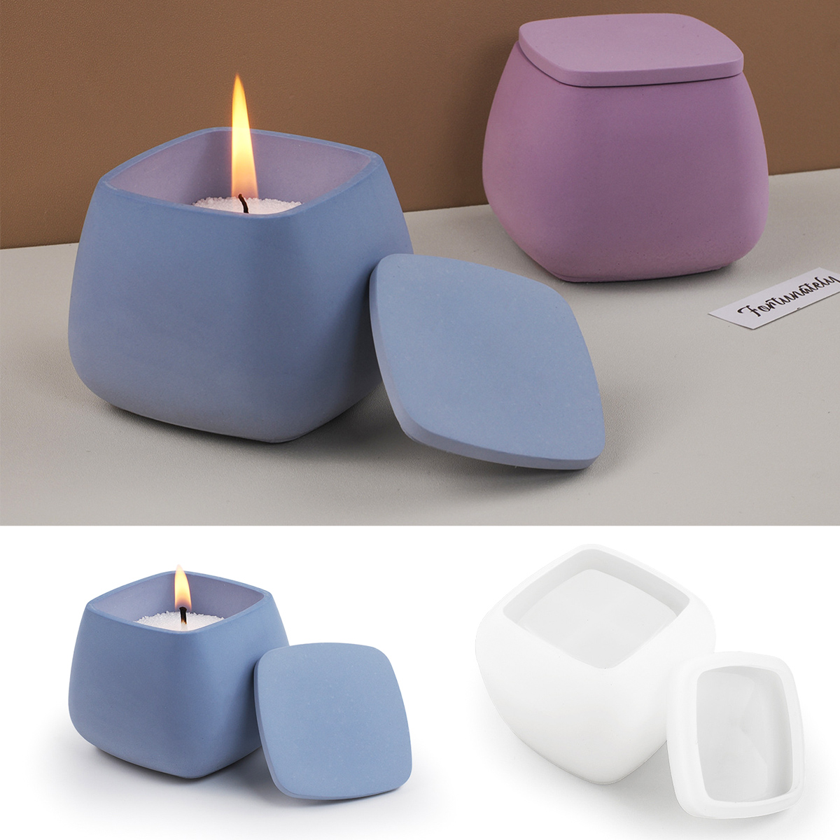 Square Candle Jar Silicone Mol - Craft Embellishment Storage 评论和价格