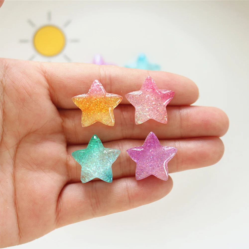 10PCS Gradient Star Series Res - Christmas Craft Embellishment 评论和价格