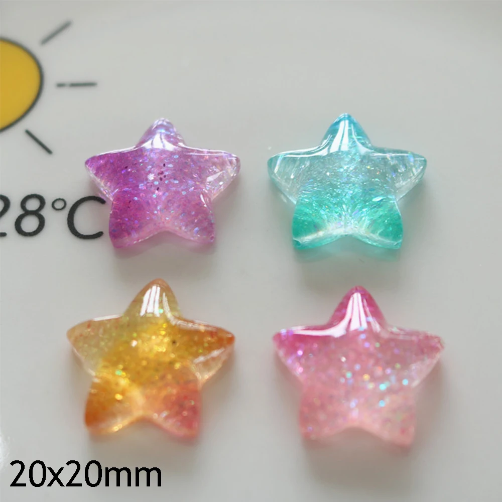 10PCS Gradient Star Series Res - Christmas Craft Embellishment 评论和价格