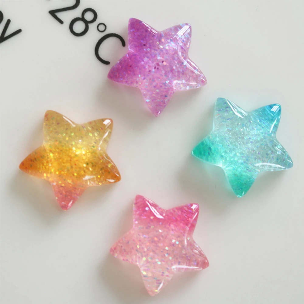 10PCS Gradient Star Series Res - Christmas Craft Embellishment 评论和价格