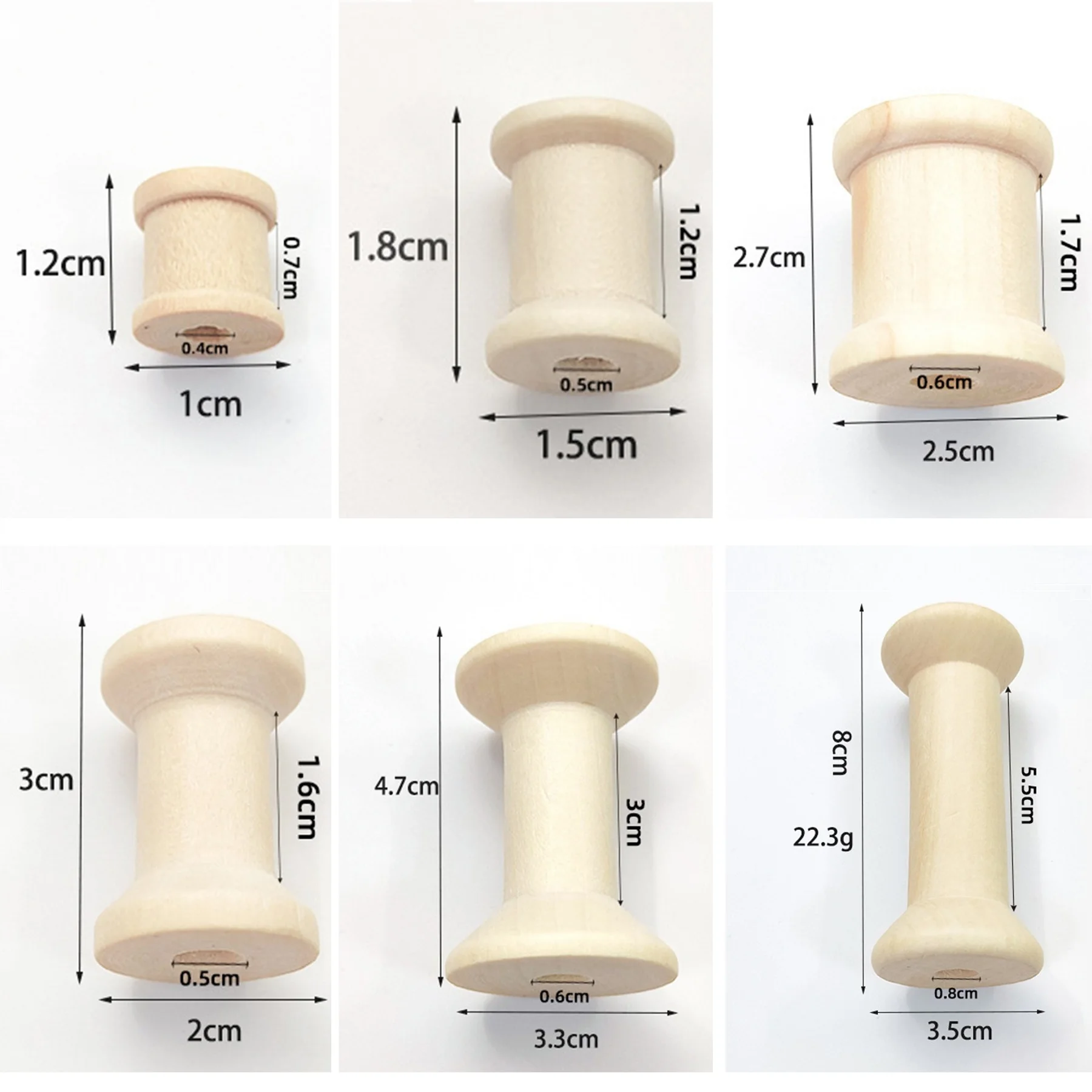 10/5Pcs Mini Wooden Bobbins Em - Organza Ribbon Spool 评论和价格