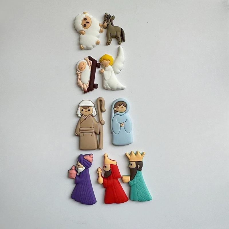 652F 9Pieces Nativity Scene Ch - Christmas Craft Embellishment 评论和价格