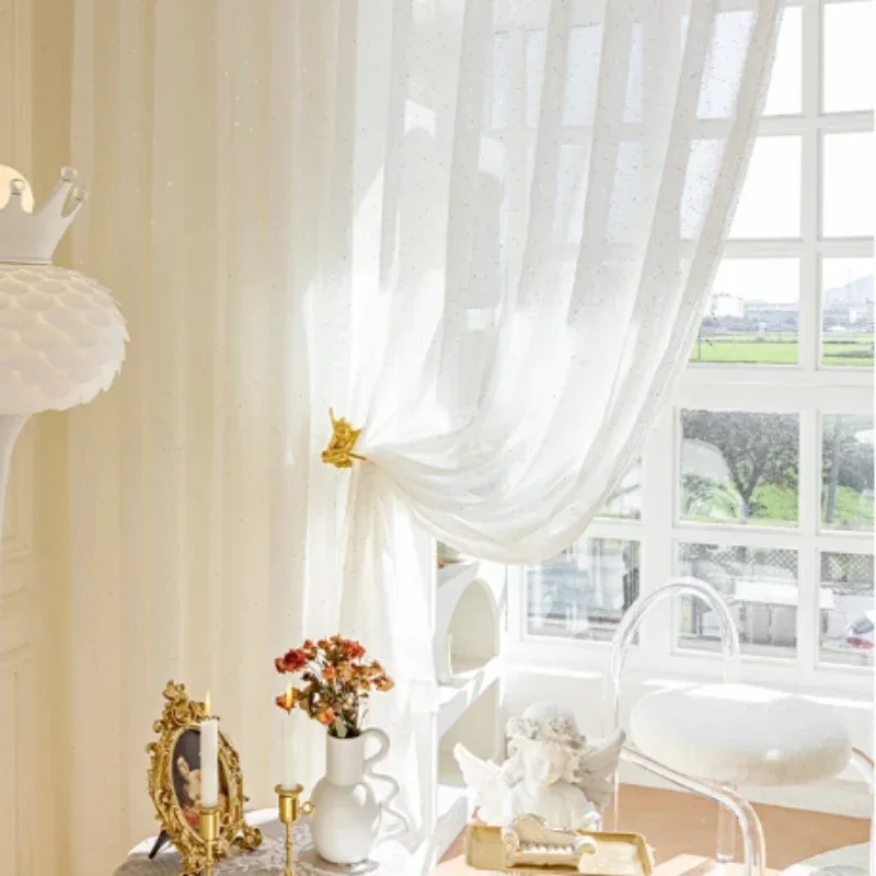 French Sheer Curtains for Livi - Sequin Fabric Panel 评论和价格