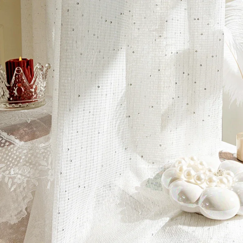 French Sheer Curtains for Livi - Sequin Fabric Panel 评论和价格