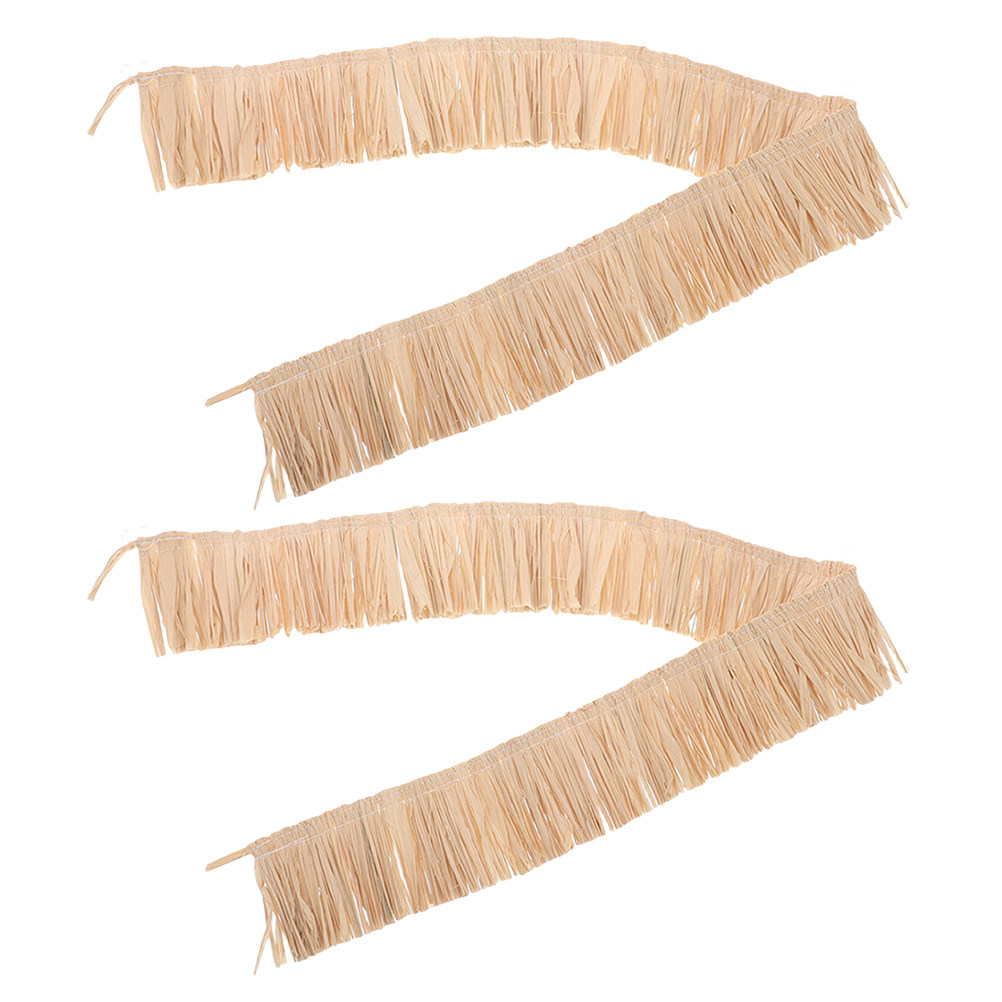 2Pcs Raffia Fringe Trim Woven  - Tassel Fringe Trim 评论和价格
