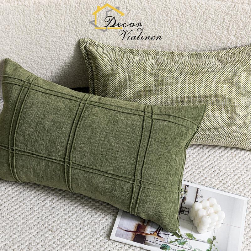 Green waist pillow, minimalist - Velvet Ribbon Roll 评论和价格