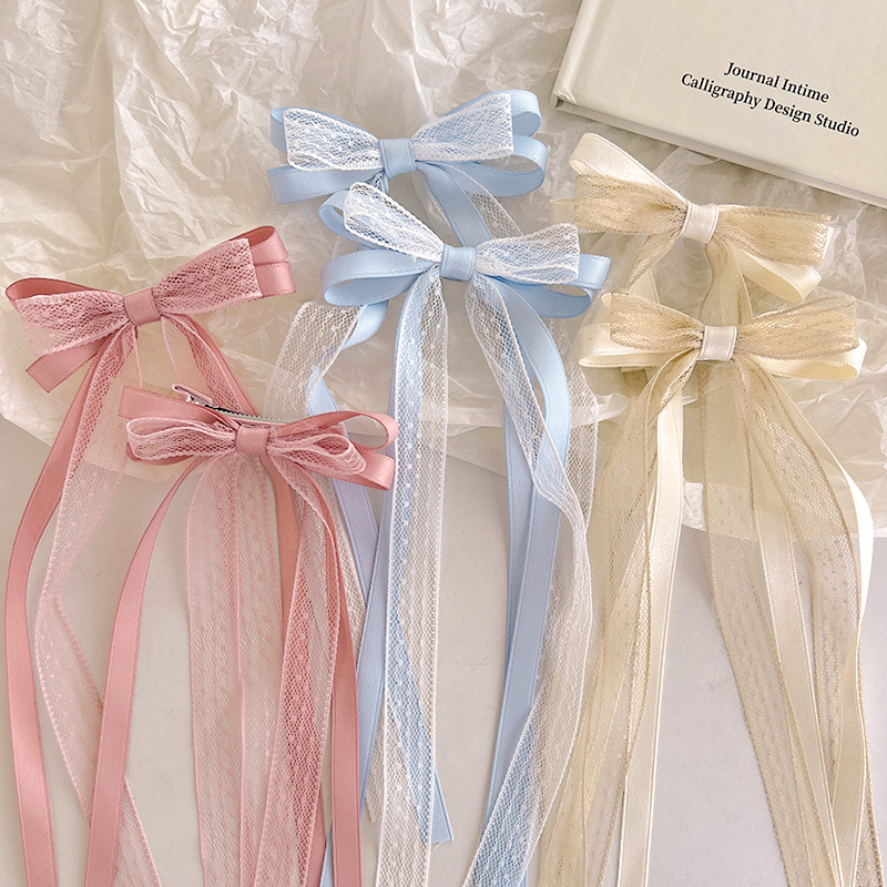 Sweet Children Bowknot Hairpin - Tassel Fringe Trim 评论和价格