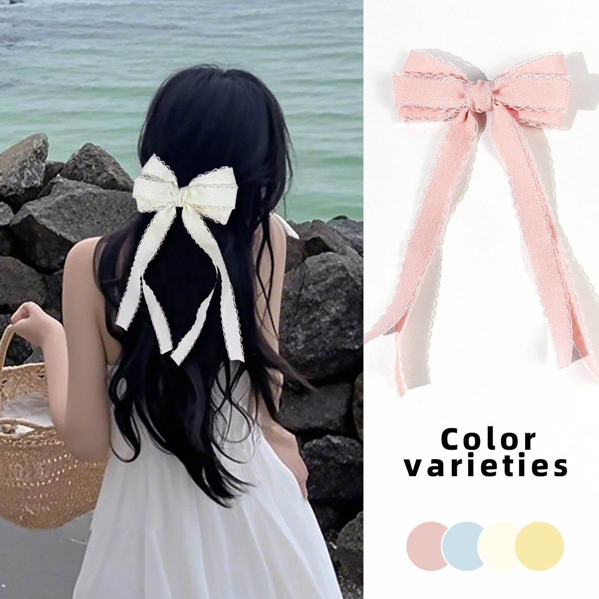 Bulk 20pc Long Tassel Hair Cli - Lace Ribbon Trim 评论和价格
