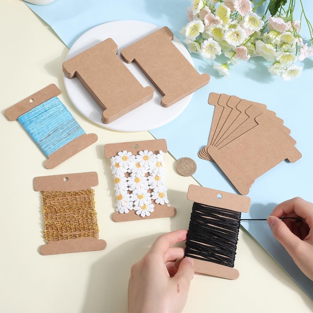 50Pcs Cardboard Spool Bulk Fla - Organza Ribbon Spool 评论和价格
