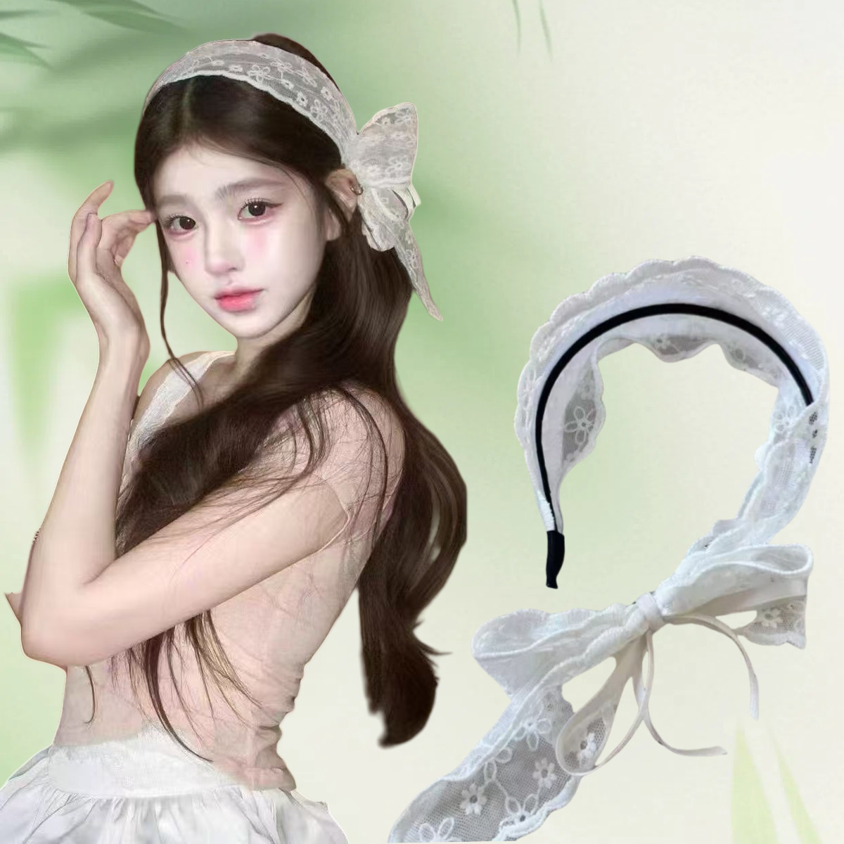 New Vintage Pastoral Lace Hair - Lace Ribbon Trim 评论和价格