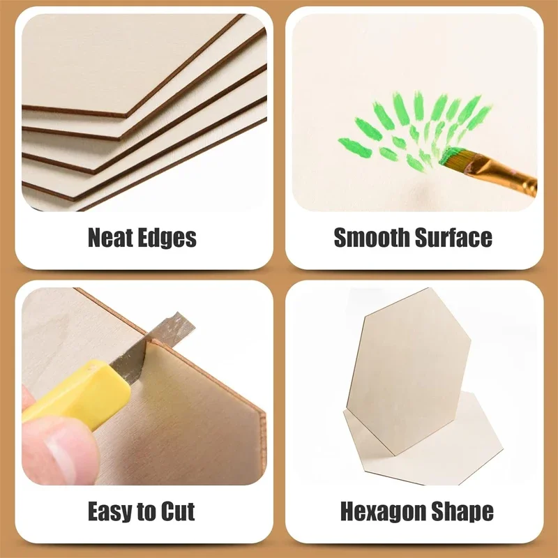 20pcs 20cm Hexagon Unfinished  - Embellish Craft 评论和价格