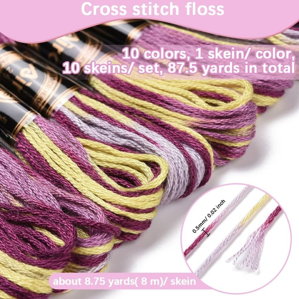 6 Strands Purple Variegated Em - Embroidery Embellishments 评论和价格