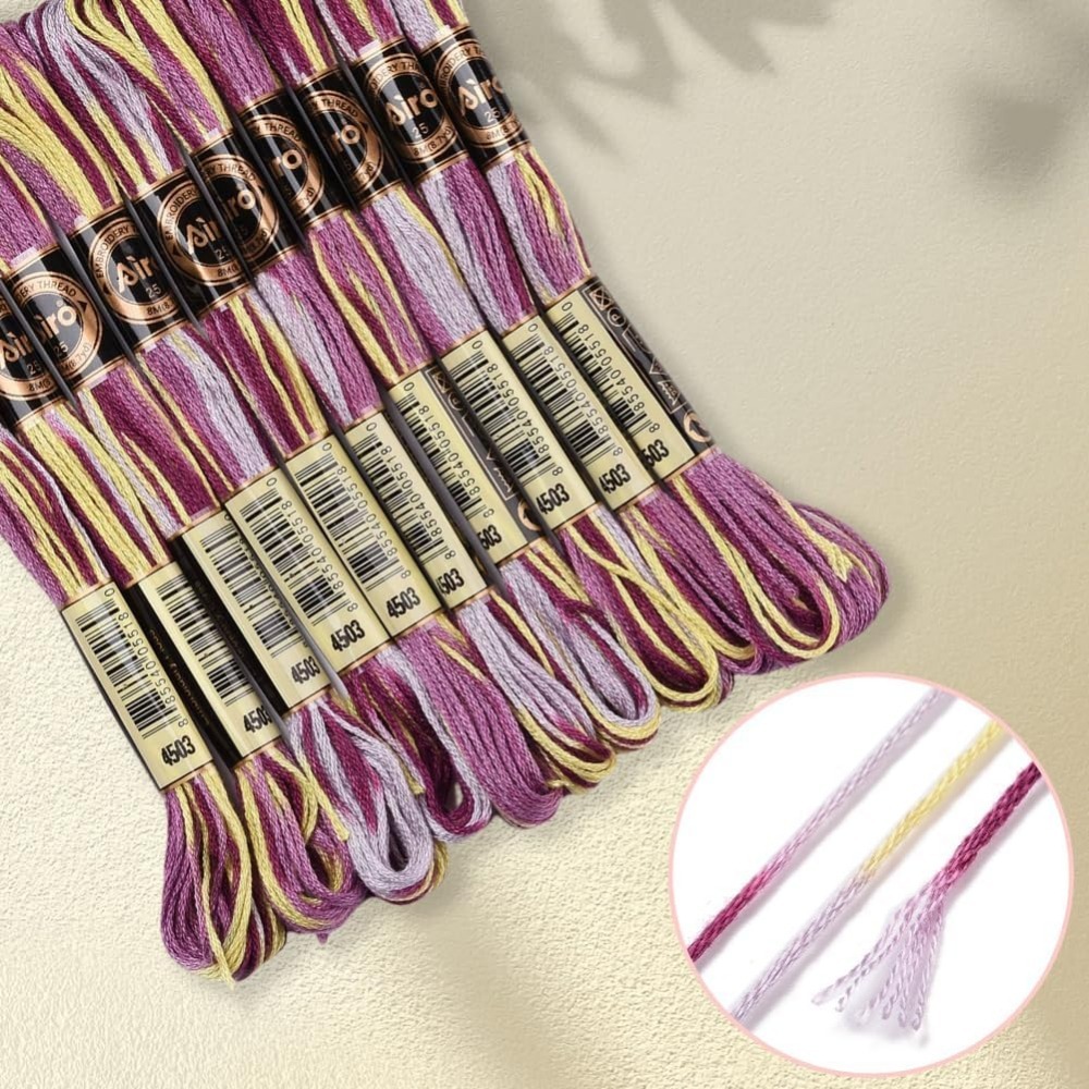 6 Strands Purple Variegated Em - Embroidery Embellishments 评论和价格
