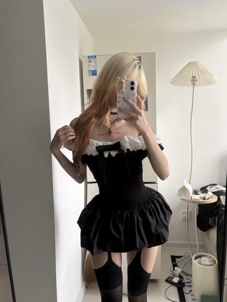 Coquette Korean Sexy Off Shoul - Elastic Lace Trim 评论和价格