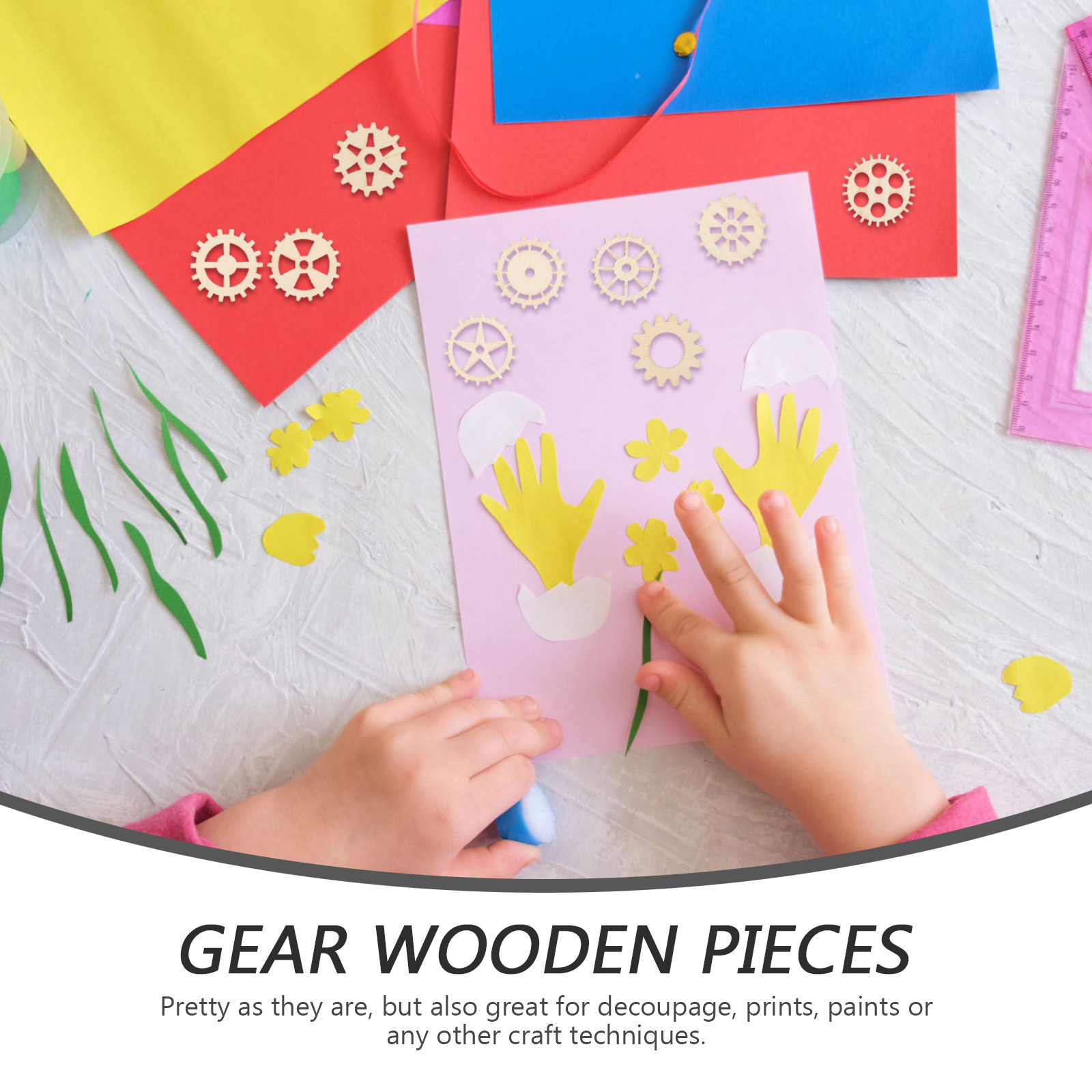100Pcs Wooden Gear Pieces 25Mm - Craft Embellishment 评论和价格