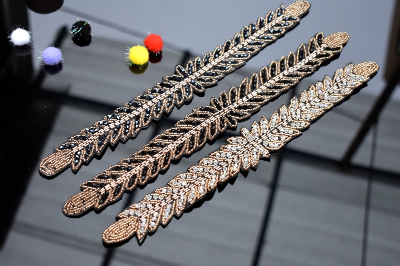 Long leaves leaf handmade appl - Beaded Trim Fringe 评论和价格