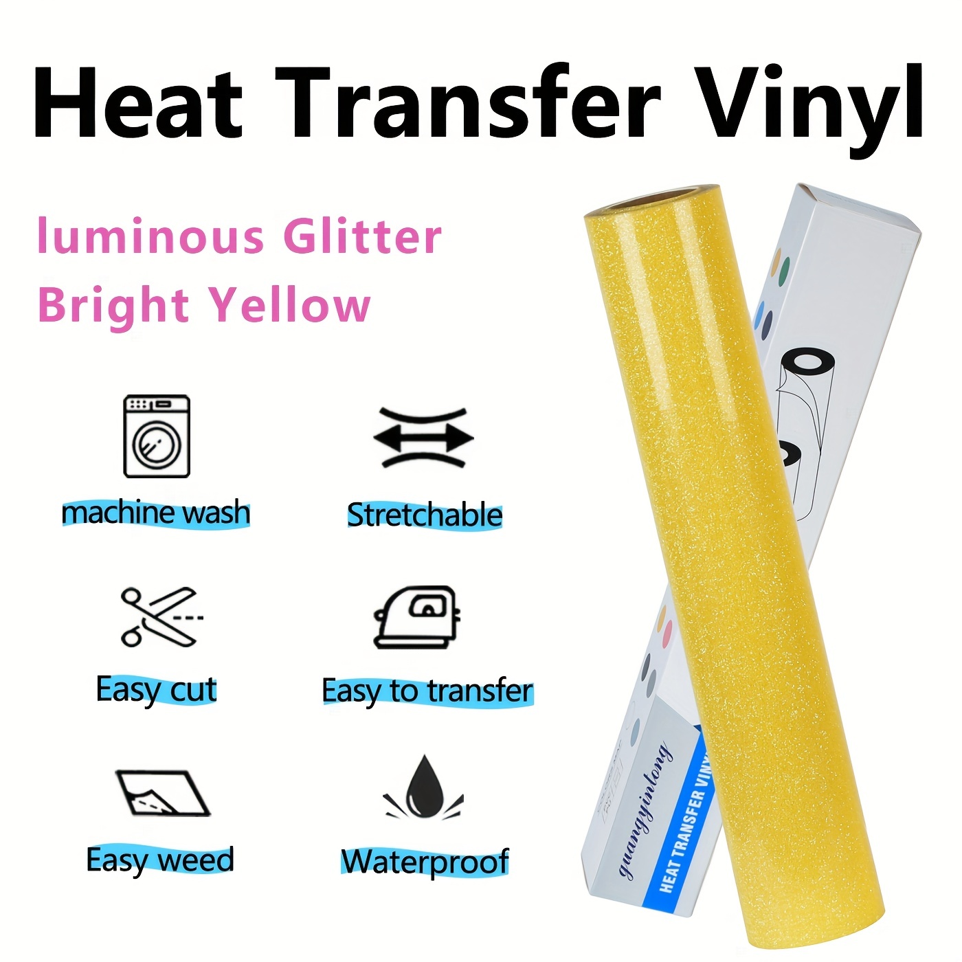 Glitter HTV Heat Transfer Viny - Glitter Vinyl Roll 评论和价格