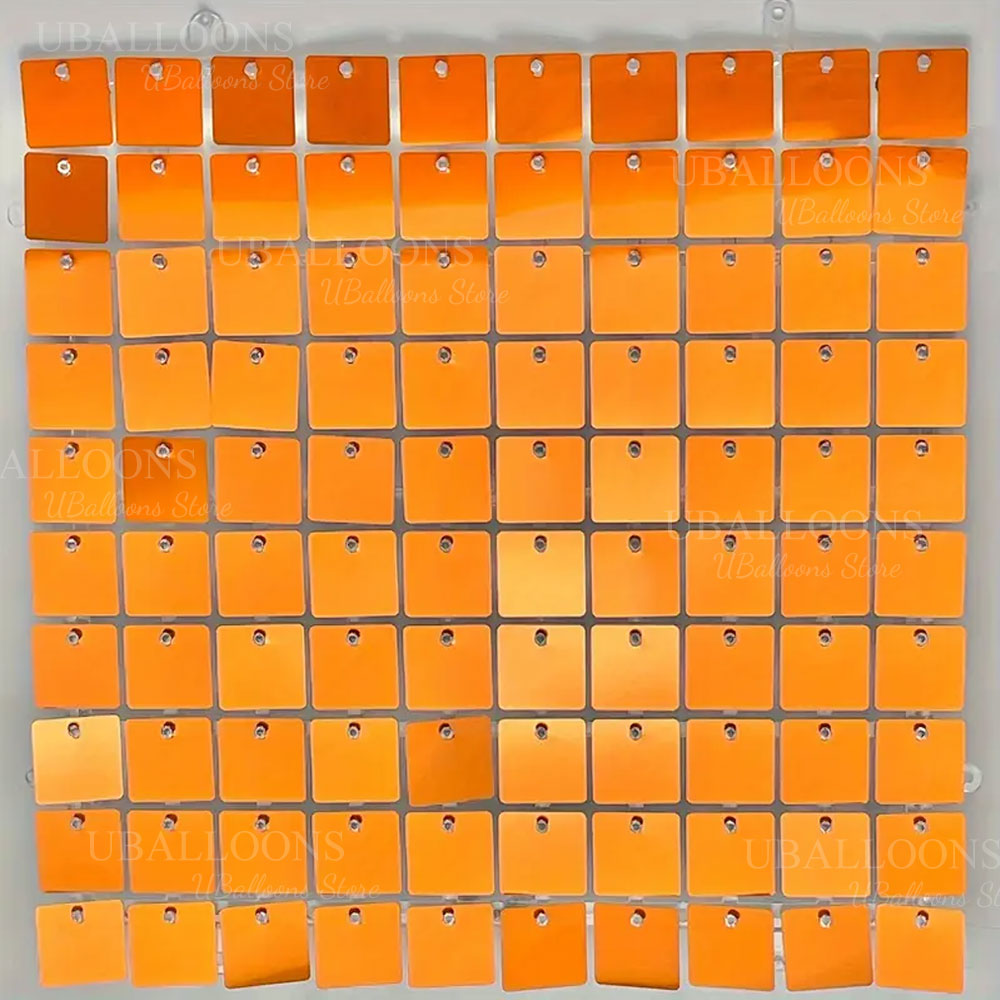 Bright Orange Shimmer Wall Bac - Sequin Fabric Panel 评论和价格