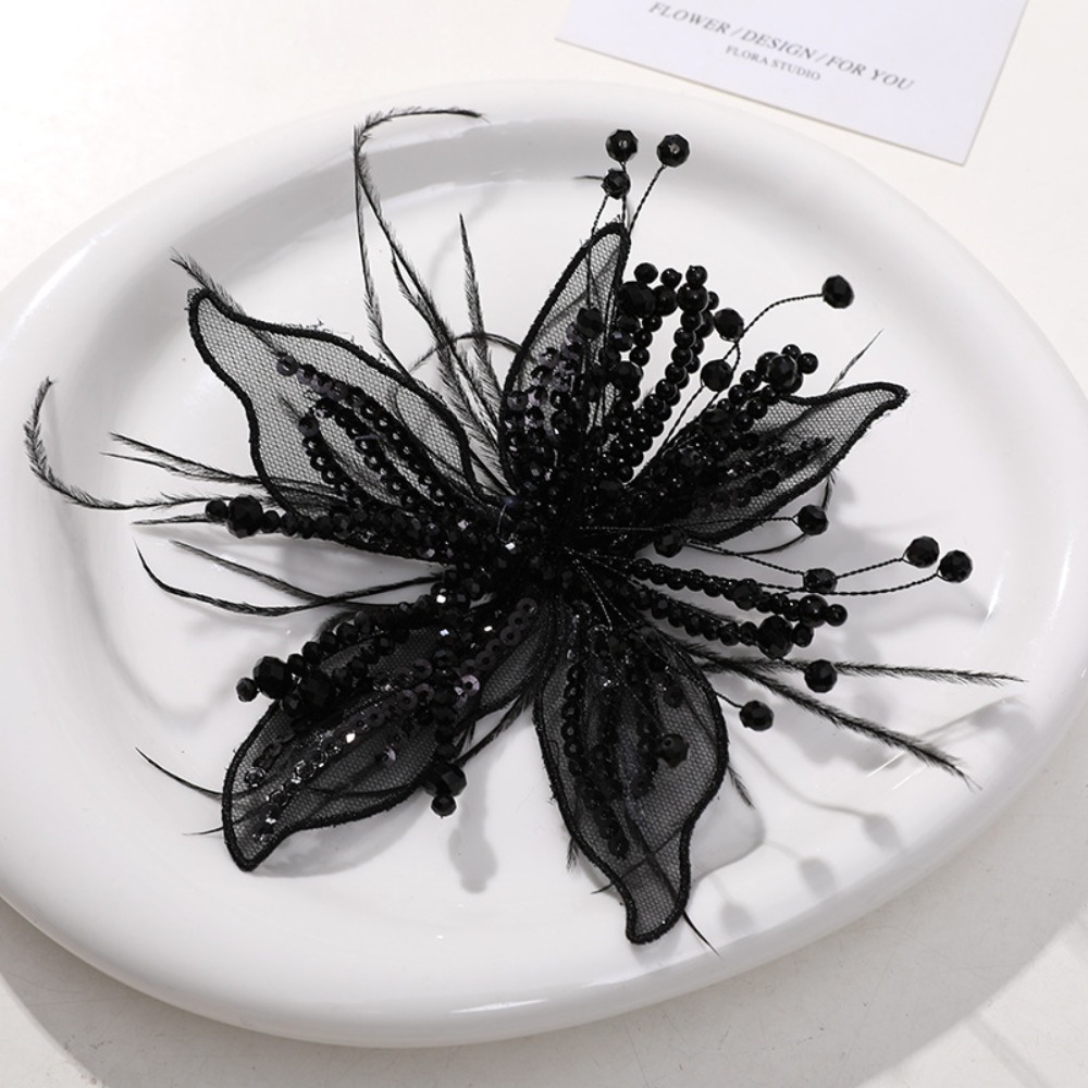 1PC Feather Pearl 3D Organza F - Applique Patch Flower 评论和价格