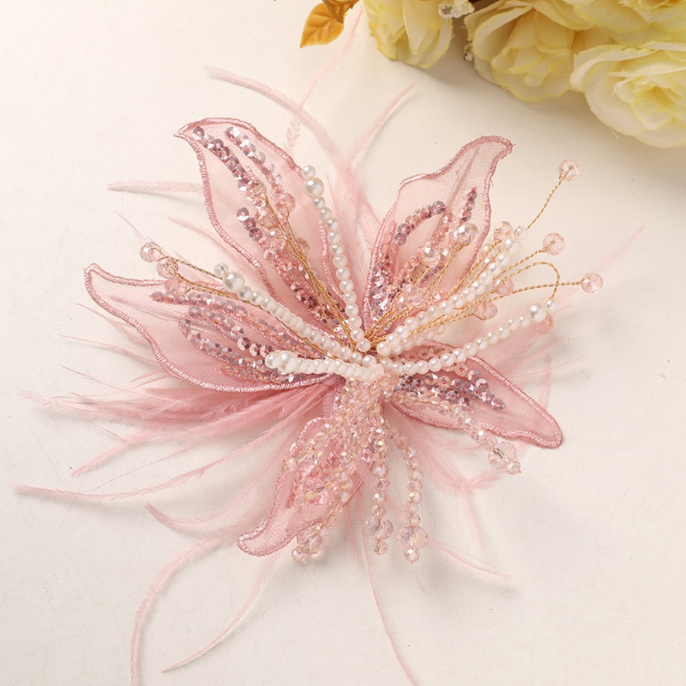 1PC Feather Pearl 3D Organza F - Applique Patch Flower 评论和价格