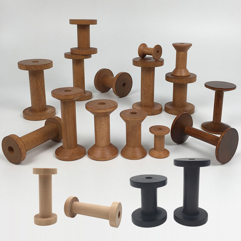 10Pcs/Set Vintage Natural Wood - Organza Ribbon Spool 评论和价格