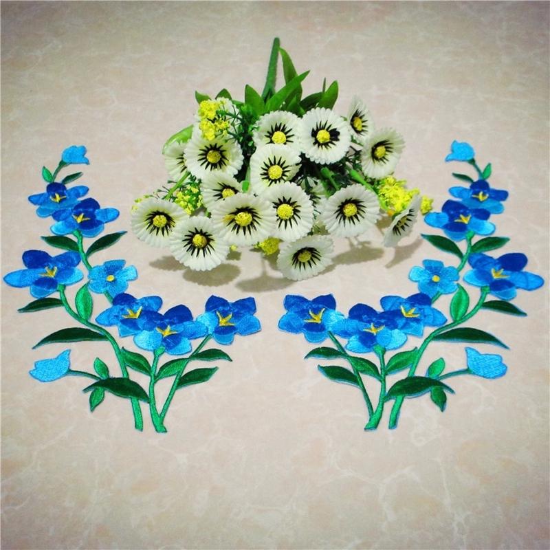 1/2pcs Nice Blue Flower Patch  - Applique Patch Flower 评论和价格