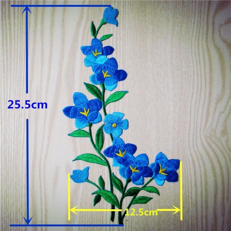 1/2pcs Nice Blue Flower Patch  - Applique Patch Flower 评论和价格