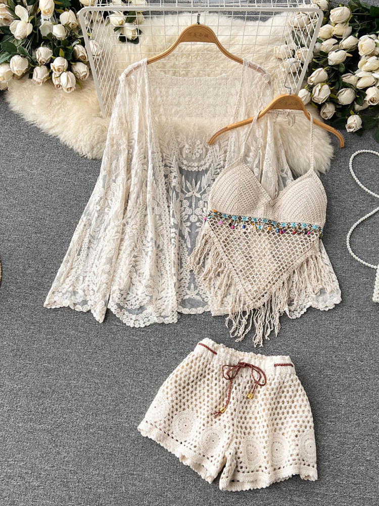 Summer New Holiday Suit Women' - Tassel Fringe Trim 评论和价格