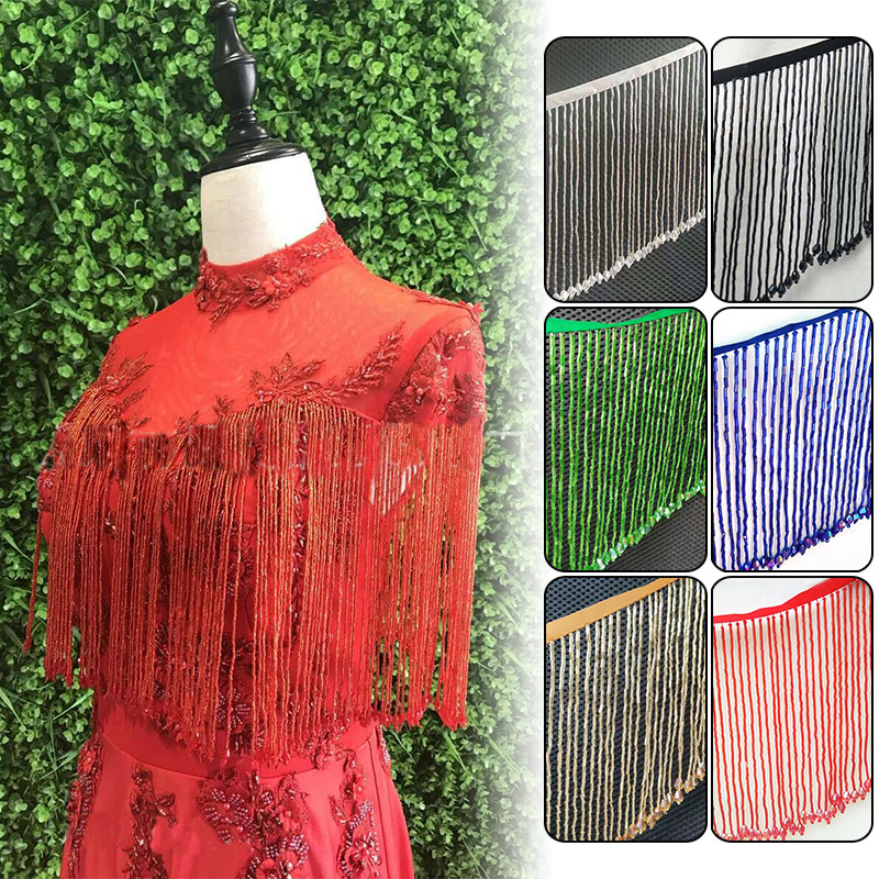 90x15cm Crystal Tassel Lace Be - Beaded Trim Fringe 评论和价格