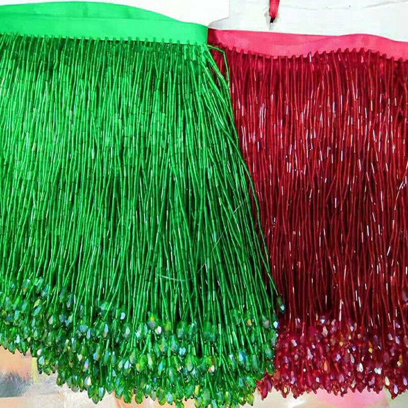 90x15cm Crystal Tassel Lace Be - Beaded Trim Fringe 评论和价格