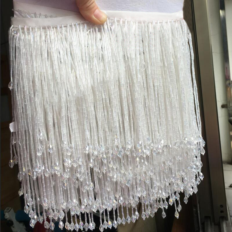 90x15cm Crystal Tassel Lace Be - Beaded Trim Fringe 评论和价格