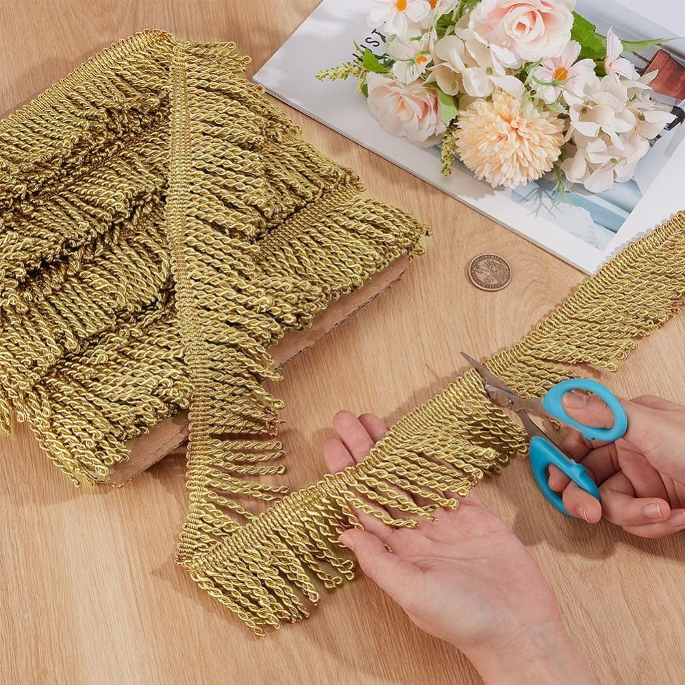12 Yardsx2.2Inch Fringe Trim C - Tassel Fringe Trim 评论和价格