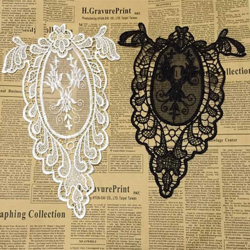 Black/White Fine Venice Lace F - Applique Patch Flower 评论和价格