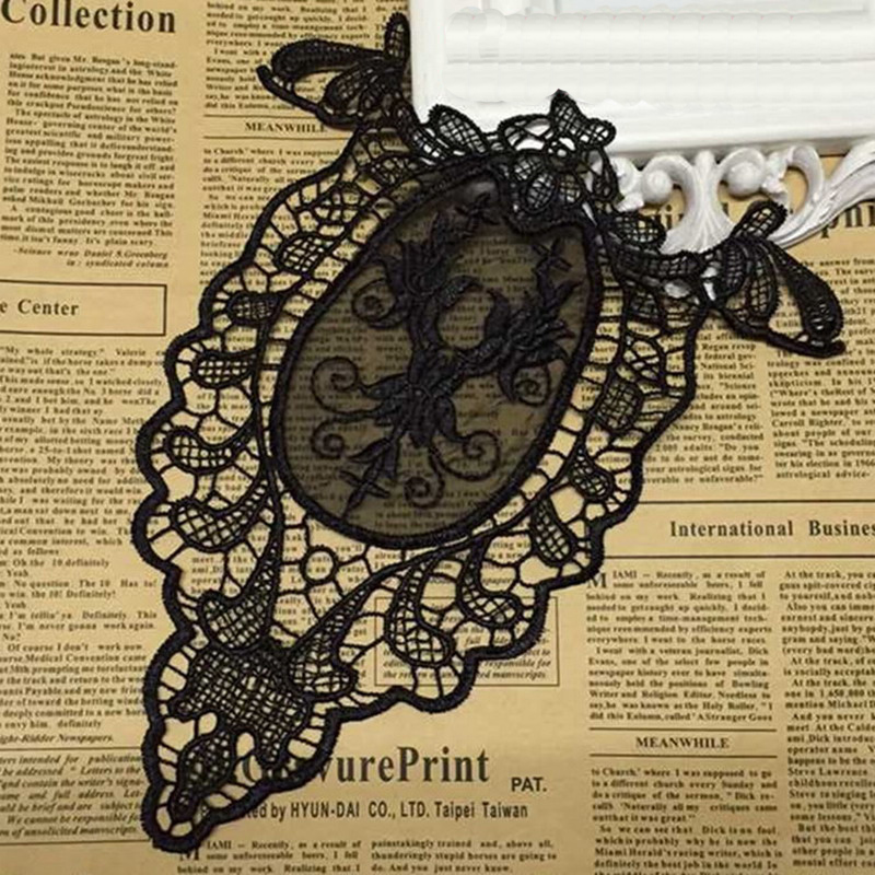 Black/White Fine Venice Lace F - Applique Patch Flower 评论和价格