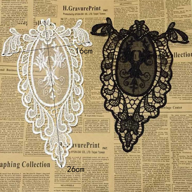 Black/White Fine Venice Lace F - Applique Patch Flower 评论和价格