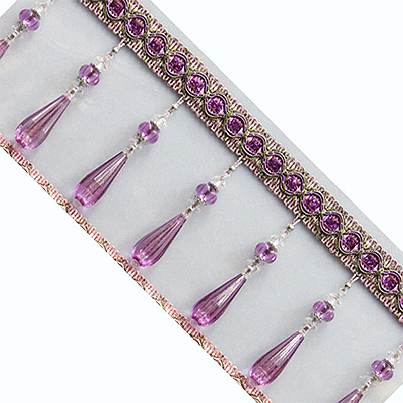 1M Crystal Pendant Tassel Drop - Beaded Trim Fringe 评论和价格