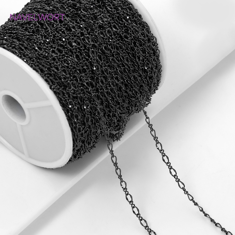 Black Color Oval Thin Chains F - Embroidery Craft 评论和价格