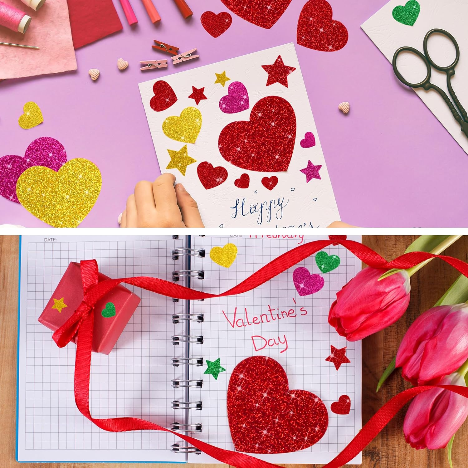 625Pcs Glitter Heart Foam Stic - Glitter Vinyl Roll 评论和价格