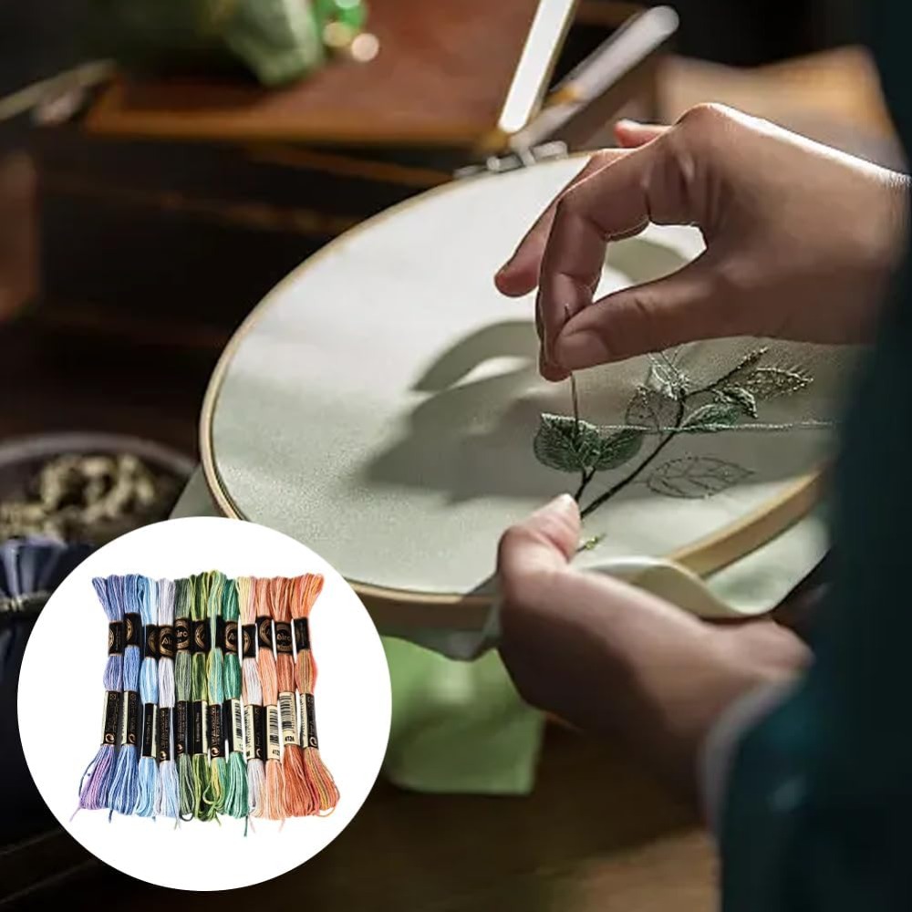 12 Skeins 105 Yards Cross Stit - Embroidery Embellishments 评论和价格