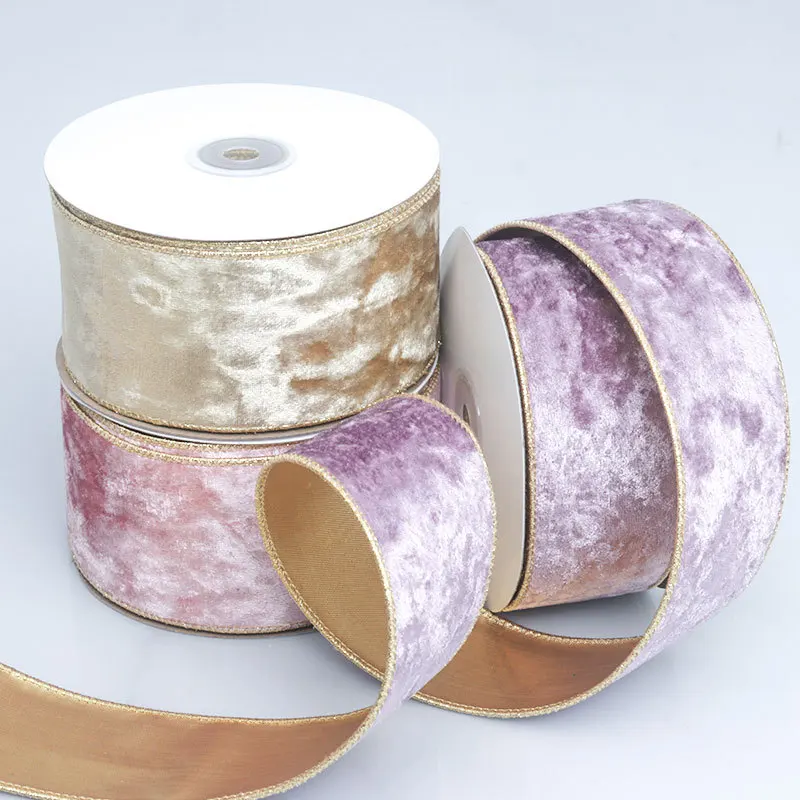 50MM Wired Edge Reversible Vel - Velvet Ribbon Roll 评论和价格